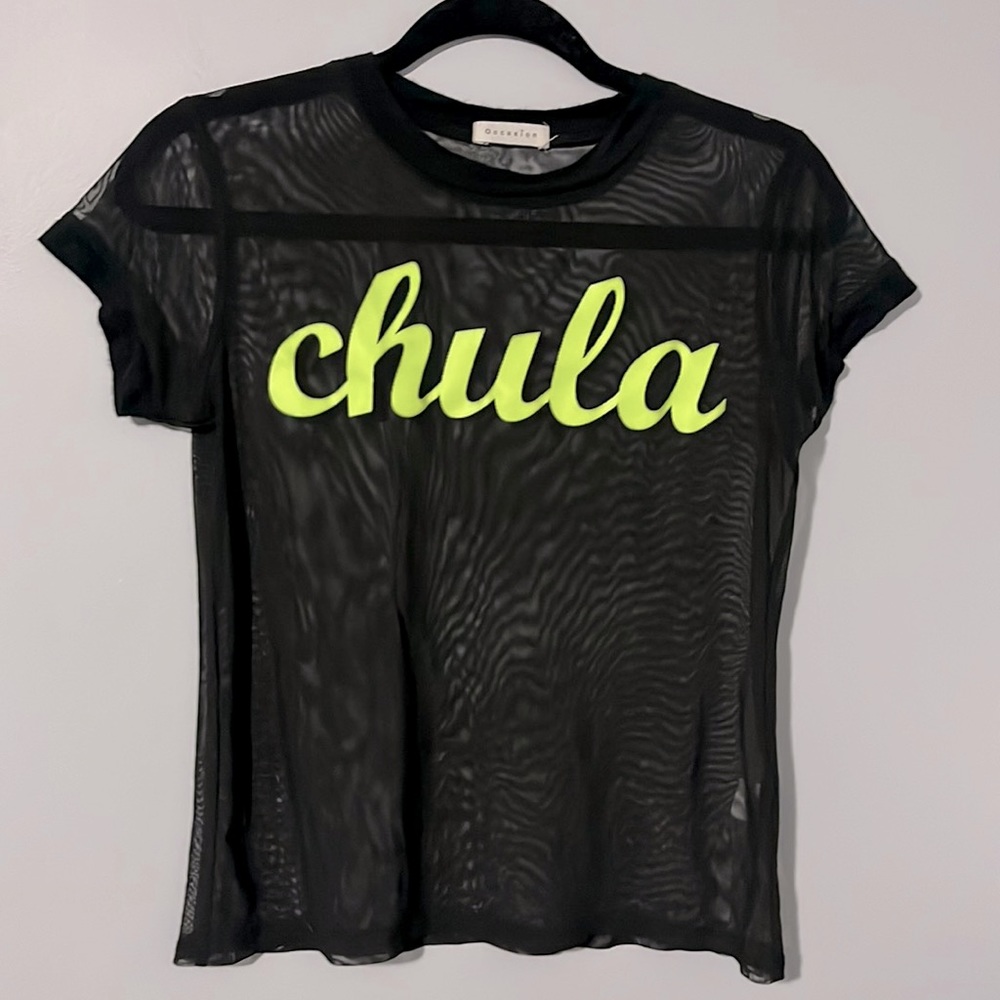 Black sheer mesh top